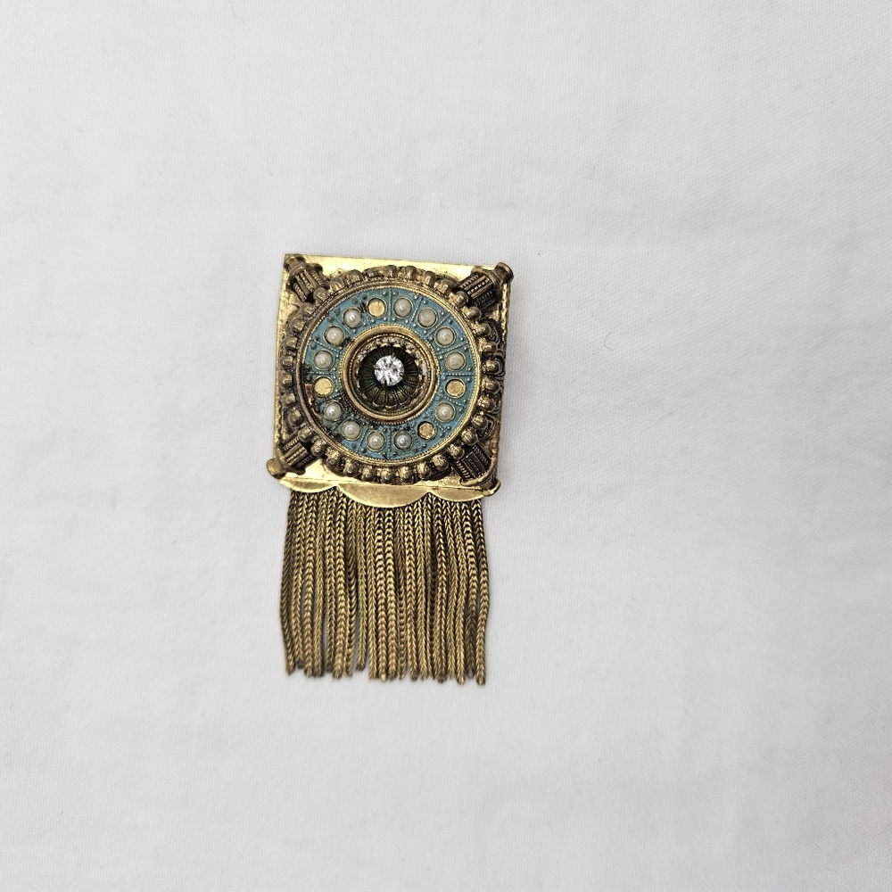 Vintage WL Walter LAMPL Chain Fringe Tassel Brooch